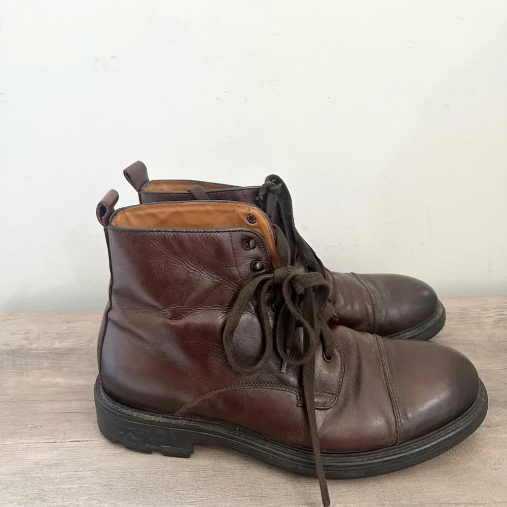 Bruno Magli Leather Ankle Boots Brown size 11 men fall dressy transitional